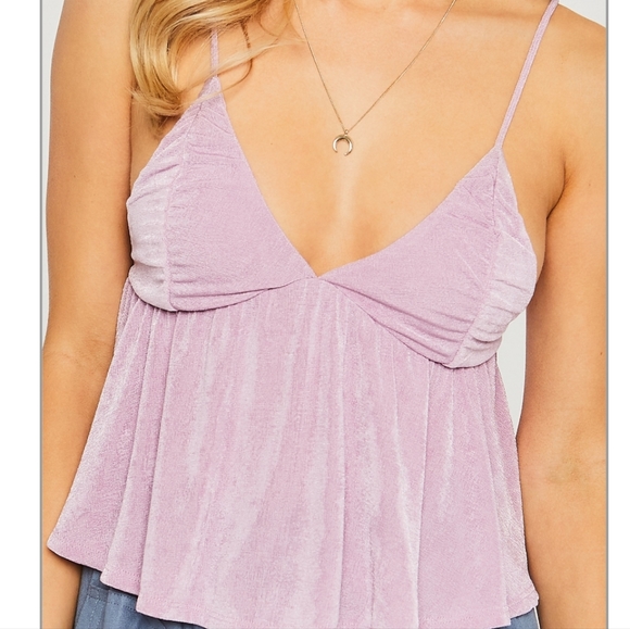 NWT Peplum Camisole Top in Lilac - Picture 2 of 7